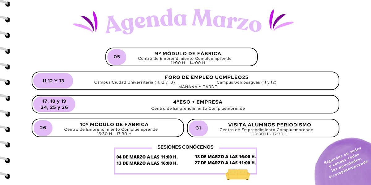Agenda Marzo
